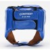 Боксерський шолом шкіряний для змагань Leone Contest Blue
