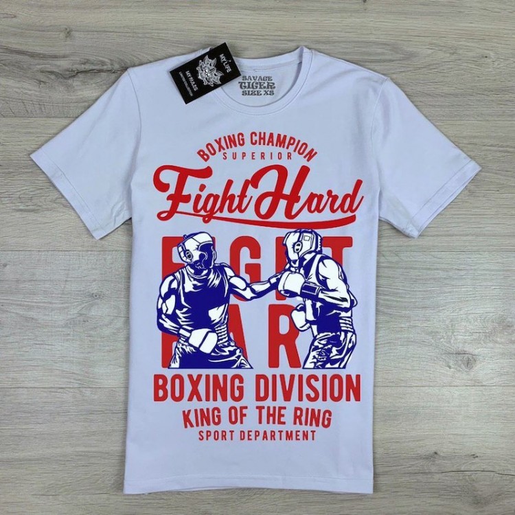 Футболка ST Fight Hard Boxng Division white