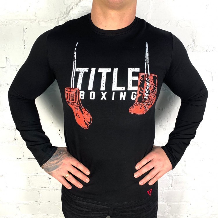 TITLE Boxing Hanging Gloves Long Sleeve Tee black
