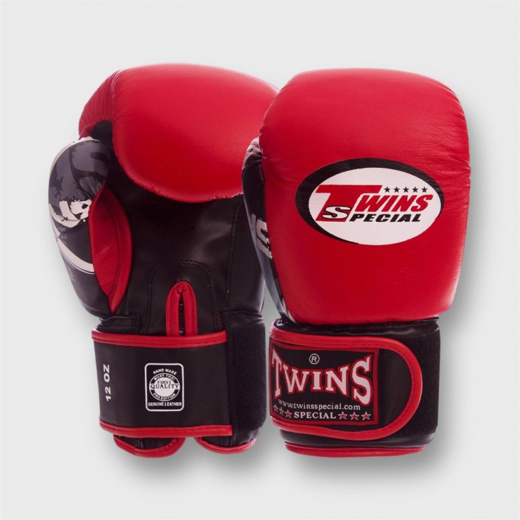 Боксерські рукавиці шкіряні TWINS Classic New red
