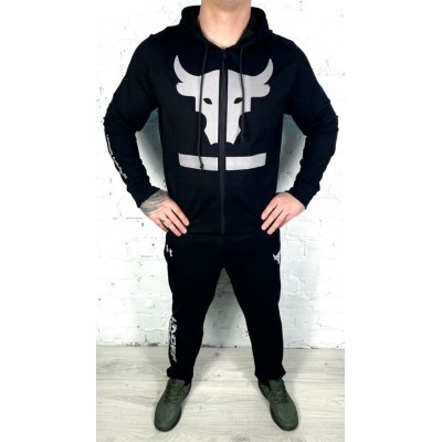 Спортивный Костюм UA PROJECT ROCK TERRY SS HOOD black/gray Спортивный Костюм UA PROJECT ROCK TERRY SS HOOD black/gray