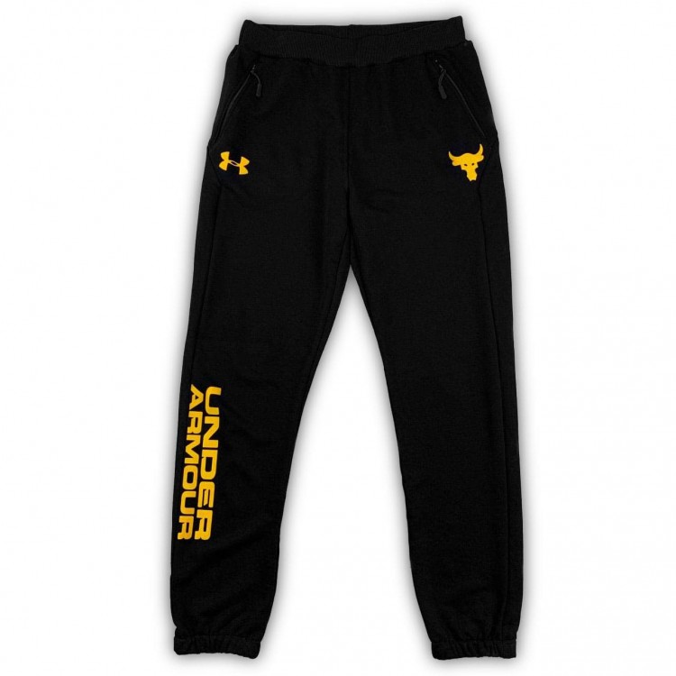 Спортивные штаны UA PROJECT ROCK TERRY SS HOOD black/yellow