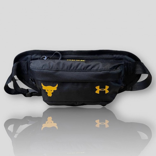 Бананка, поясна сумка Under Armour Project Rock black/yellow