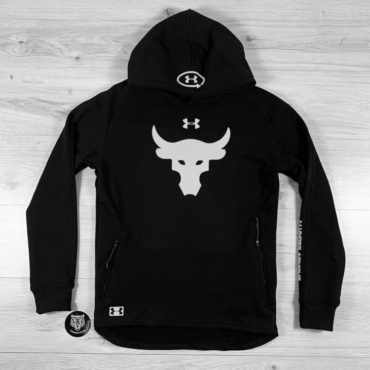 Худи UA Hoodie Project Rock Triple Cotton black/gray