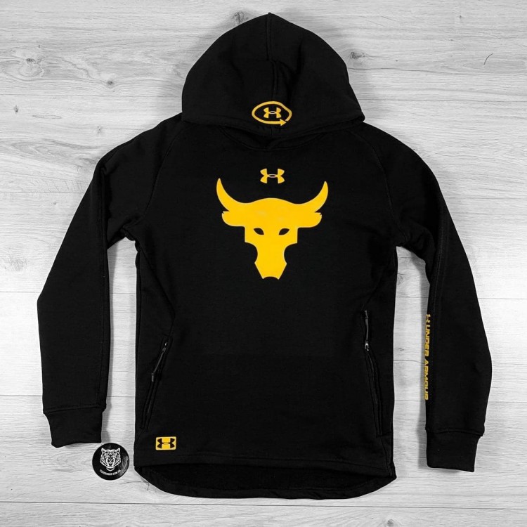 Худи UA Hoodie Project Rock Triple Cotton black/yellow 