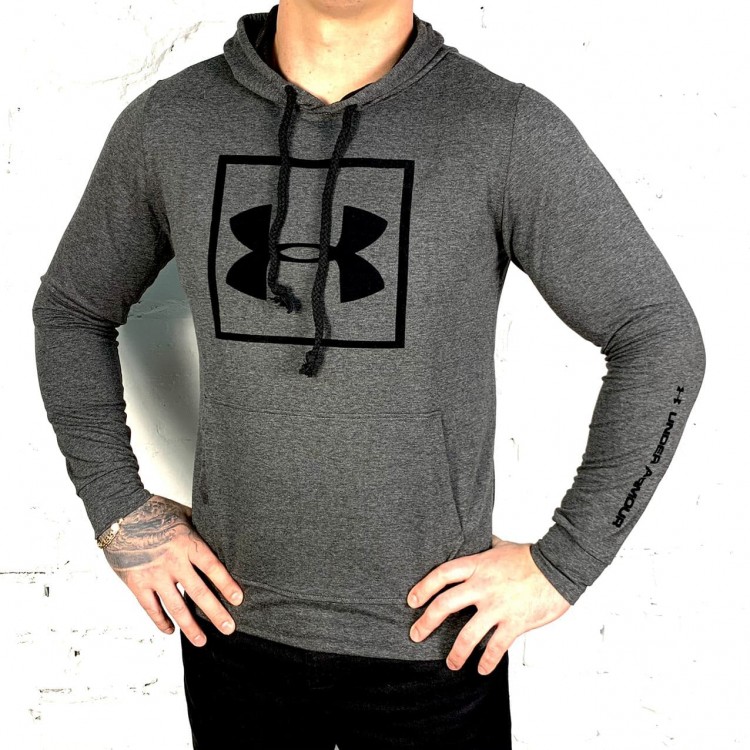 Худи UNDER ARMOUR RIVAL LOGO HOODIE gray 